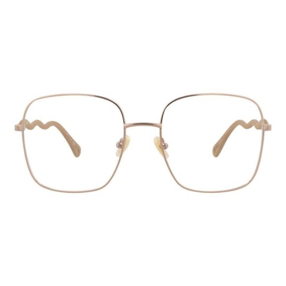 Chloé Womens Square/Rectangle Beige Brown Transparent Fashion Designer Eyewear - Picture 1 of 4